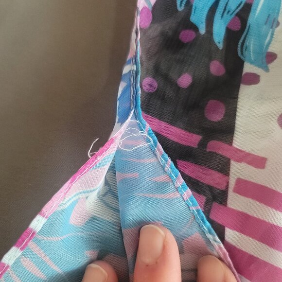 Madden NYC Kimono Womens One Size Blue Tropical Duster Sheer Beach Swim Coverup - Picture 5 of 9